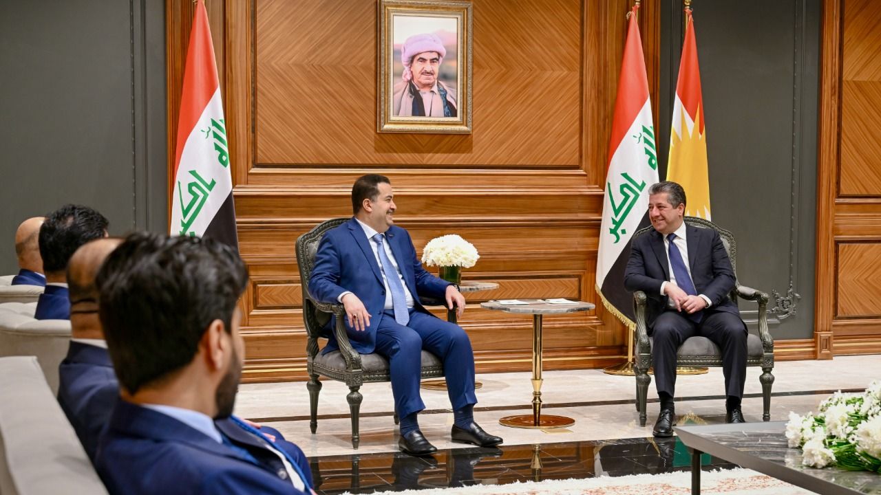 مەسرور بارزانی و سوودانی جەخت لە چارەسەرکردنی کیشەکان بە پێی دەستوور دەکەنەوە